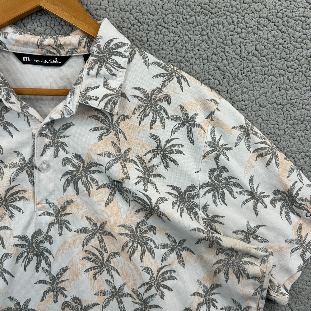 Travis Matthew Golf Polo Men's Size XL Palm Tree Print Performance Stretch - Picture 2 of 7